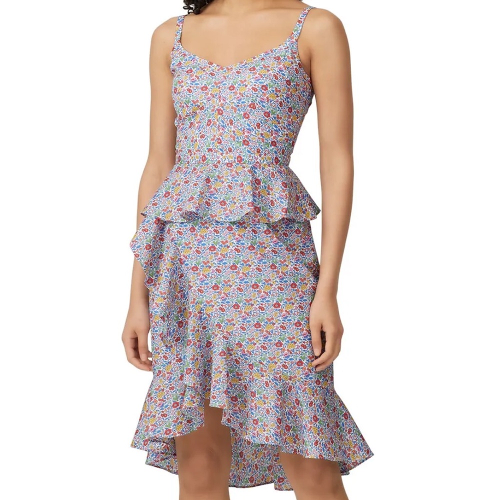 J CREW liberty fabric sosi Floral Ruffle Dress size 0